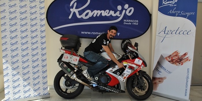 Romerijo, colaborador oficial de la vuelta al mundo en moto deportiva de Fran Cairón